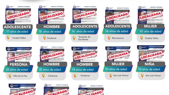 LOCALIZA FGESLP A 13 PERSONAS CON FICHA DE BÚSQUEDA