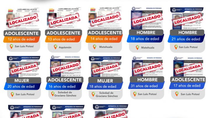 TRAS APLICAR PROTOCOLOS DE BÚSQUEDA, FISCALÍA POTOSINA LOCALIZA A 13 PERSONAS EN SLP