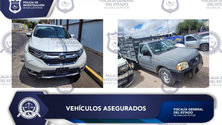POR ALTERACIONES EN LA SERIE, PDI ASEGURA DOS CAMIONETAS EN SLP