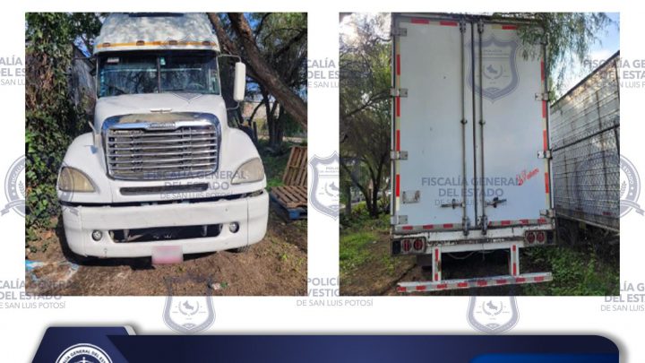 ASEGURA POLICÍA DE INVESTIGACIÓN DOS TRACTOCAMIONES EN SLP