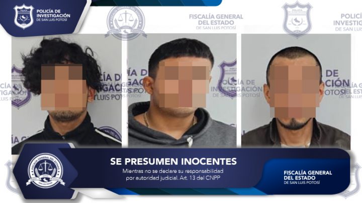 EN CATEO, FGESLP CAPTURA A TRES MASCULINOS, ASEGURA ARMAS DE FUEGO Y DROGA