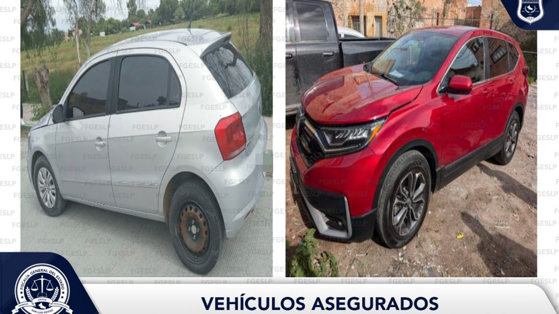 POLICÍA INVESTIGADORA ASEGURA EN LA CAPITAL POTOSINA Y SGS, DOS VEHÍCULOS IRREGULARES