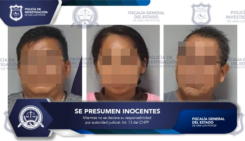 CAPTURA FGESLP A TRES SUJETOS INVESTIGADOS POR ROBO DE INFANTE