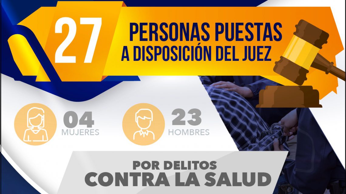 27 PERSONAS DETENIDAS EN EL ESTADO ENFRENTARÁN A JUEZ POR EL DELITO CONTRA LA SALUD: FISCALÍA POTOSINA 27 PERSONAS DETENIDAS EN EL ESTADO ENFRENTARÁN A JUEZ POR EL DELITO CONTRA LA SALUD: FISCALÍA POTOSINA