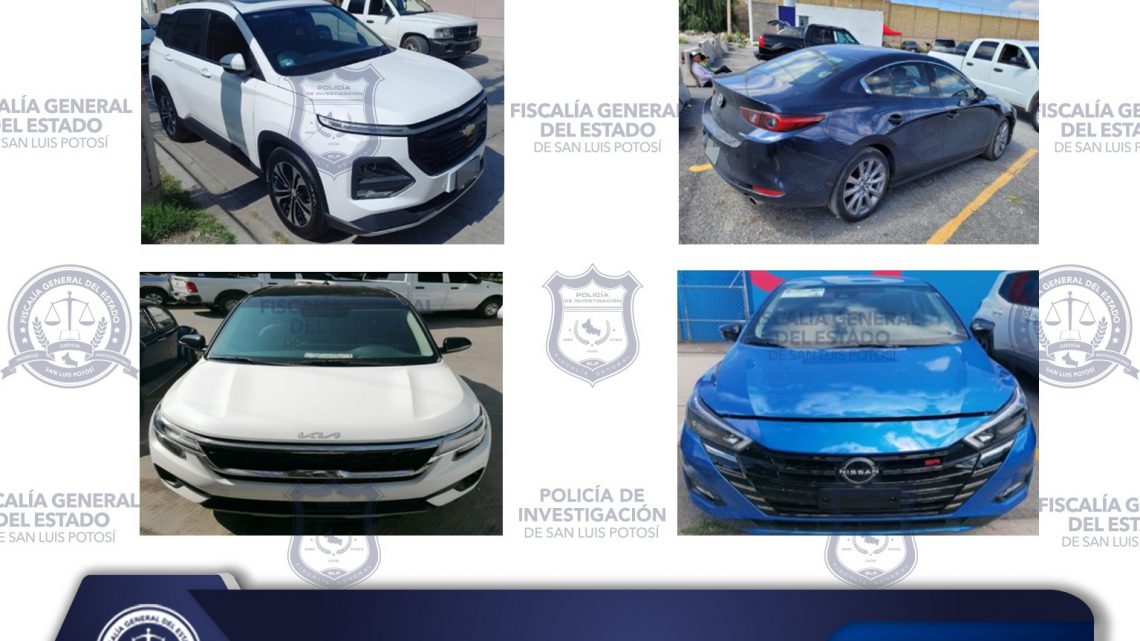 POLICÍA INVESTIGADORA DE LA FISCALÍA ASEGURA CUATRO VEHÍCULOS EN SLP POLICÍA INVESTIGADORA DE LA FISCALÍA ASEGURA CUATRO VEHÍCULOS EN SLP