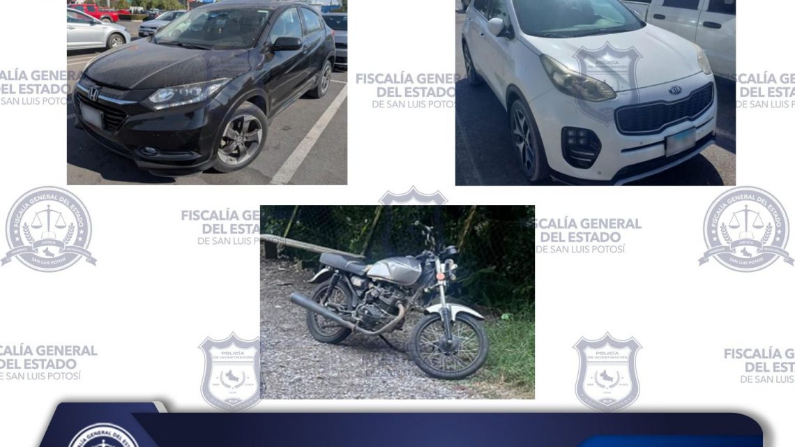 POLICÍA DE INVESTIGACIÓN ASEGURA DOS CAMIONETAS Y UNA MOTOCICLETA