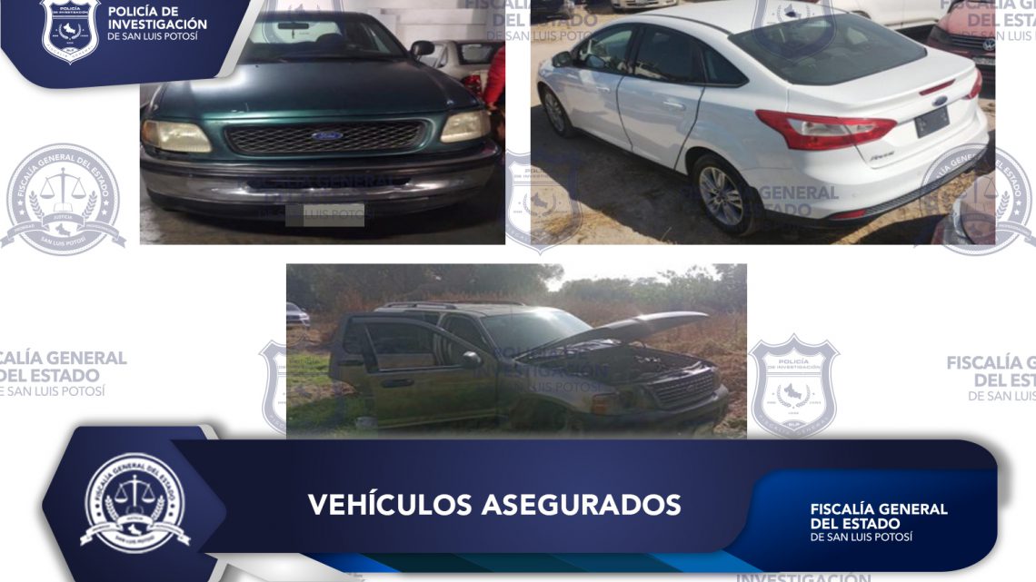 ELEMENTOS DE LA FGESLP LOCALIZAN EN SLP Y CERRO DE SAN PEDRO TRES VEHÍCULOS ROBADOS