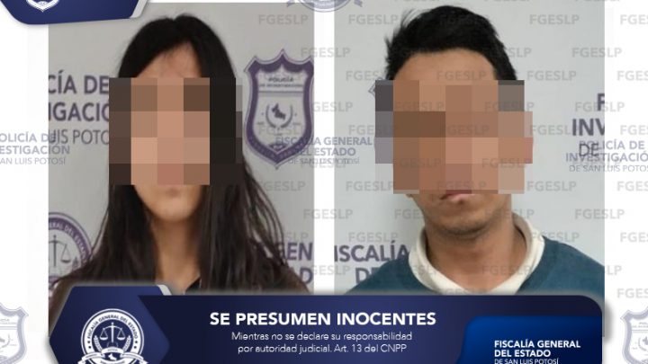 UNA MUJER Y UN HOMBRE SON CAPTURADOS POR LA FGESLP, TRAS ROBO A CHOFER DE PLATAFORMAS DIGITALES