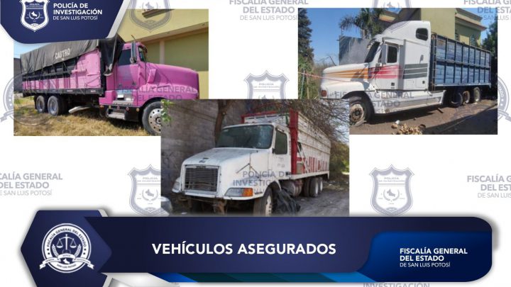 POLICÍA INVESTIGADORA DE LA FISCALÍA ASEGURA TRES UNIDADES DE CARGA EN RIOVERDE