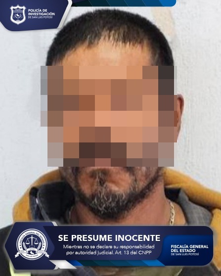 FISCALÍA DE SLP DETIENE EN ZONA MEDIA A LINO “N”, A TRAVÉS DE UNA ORDEN DE APREHENSIÓN POR VIOLACIÓN