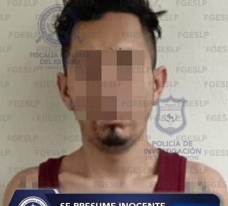 POLICÍA DE INVESTIGACIÓN POTOSINA APREHENDE A MASCULINO POR DELITO CONTRA LA SALUD