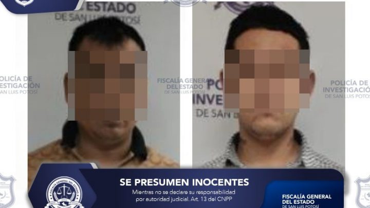 PAR DE INDIVIDUOS SON DETENIDOS POR FISCALÍA DE SLP, POR ROBO VIOLENTO DE UN VEHÍCULO