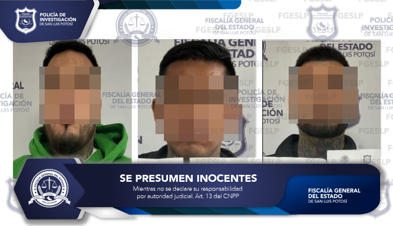 FISCALÍA DE FEMINICIDIOS DE SLP DETIENE A TRES SEÑALADOS POR EL DECESO DE UNA MUJER FISCALÍA DE FEMINICIDIOS DE SLP DETIENE A TRES SEÑALADOS POR EL DECESO DE UNA MUJER