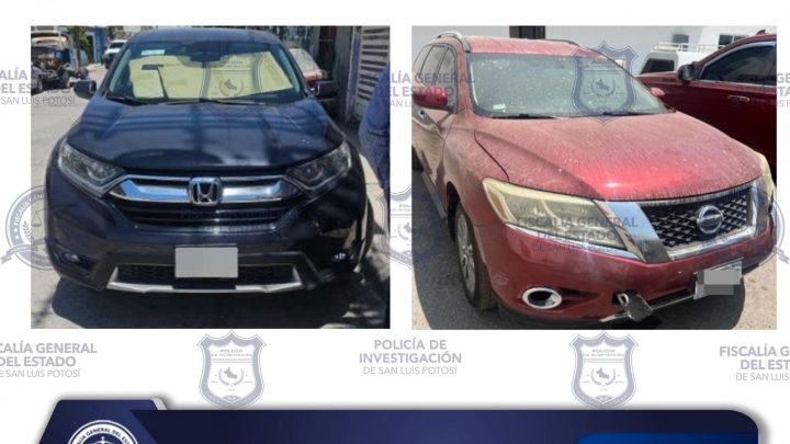 PDI ASEGURA DOS CAMIONETAS TRAS DISTINTAS ACCIONES EN LA CAPITAL POTOSINA