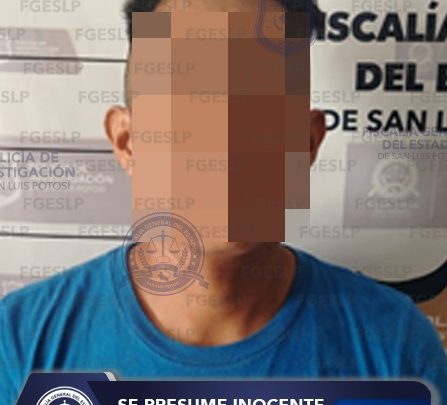 POR PROBABLE VIOLACIÓN EN EL MUNICIPIO DE AQUISMÓN, FGESLP DETUVO A UN SUJETO