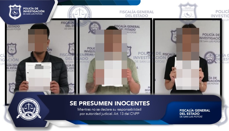 FISCALÍA DE SLP CATEÓ UN INMUEBLE Y DETUVO A TRES PERSONAS EN ACCIONES CONTRA EL ROBO DE VEHÍCULOS FISCALÍA DE SLP CATEÓ UN INMUEBLE Y DETUVO A TRES PERSONAS EN ACCIONES CONTRA EL ROBO DE VEHÍCULOS