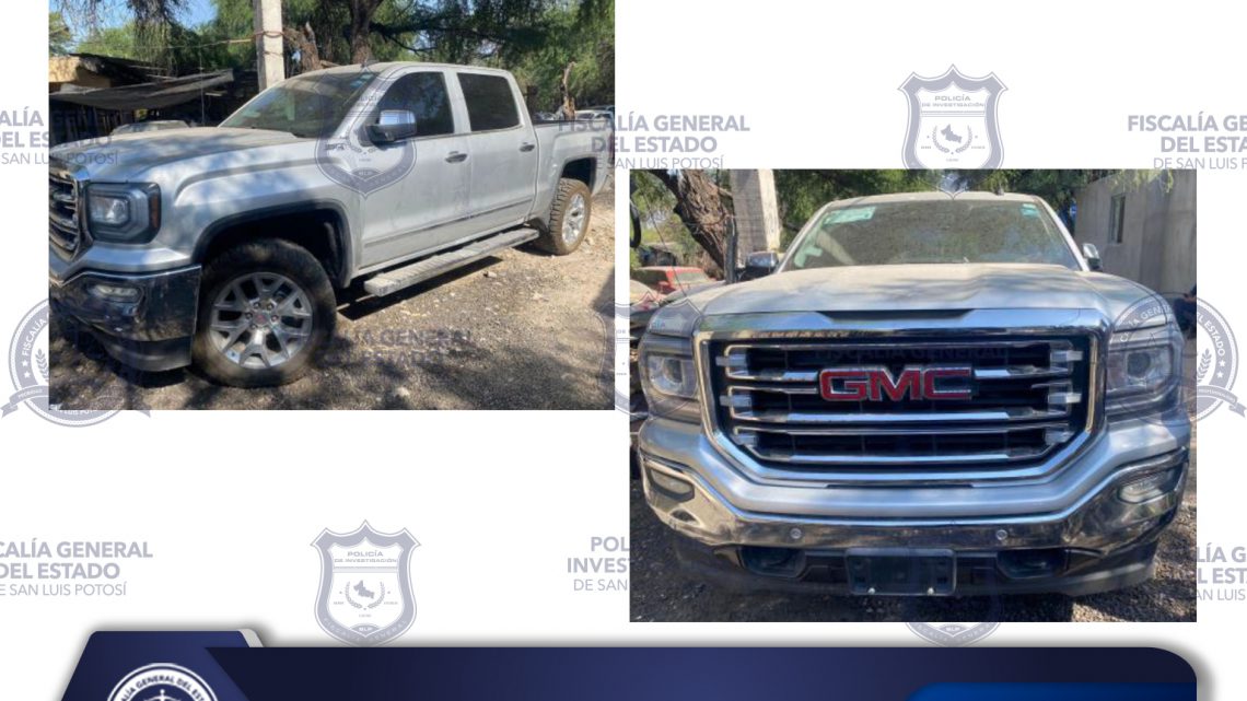 ELEMENTOS INVESTIGADORES RECUPERAN CAMIONETA CON ALTERACIONES EN EL NÚMERO DE SERIE EN RIOVERDE