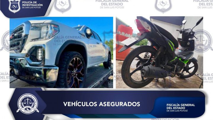 POLICÍA DE INVESTIGACIÓN ASEGURÓ DOS AUTOMOTORES EN DISTINTAS ZONAS DE SLP