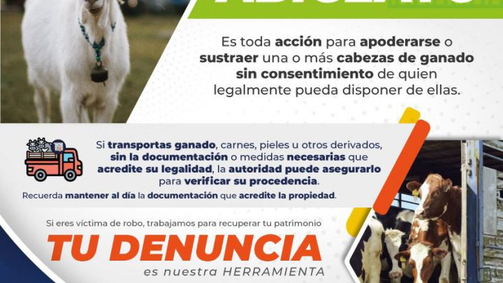 FISCALÍA MANTIENE ACCIONES PERMANENTES EN COMBATE AL ABIGEATO EN SLP