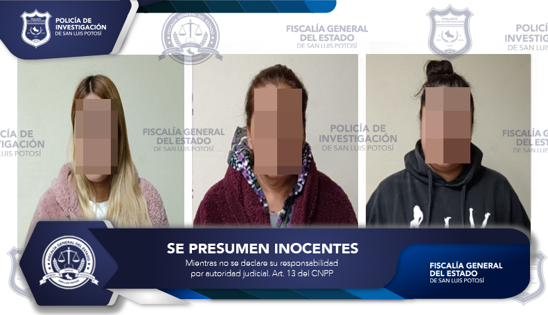 TRAS DELITOS CONTRA SERVIDORES PÚBLICOS Y LESIONES FUERON ASEGURAS POR FGESLP TRES MUJERES TRAS DELITOS CONTRA SERVIDORES PÚBLICOS Y LESIONES FUERON ASEGURAS POR FGESLP TRES MUJERES