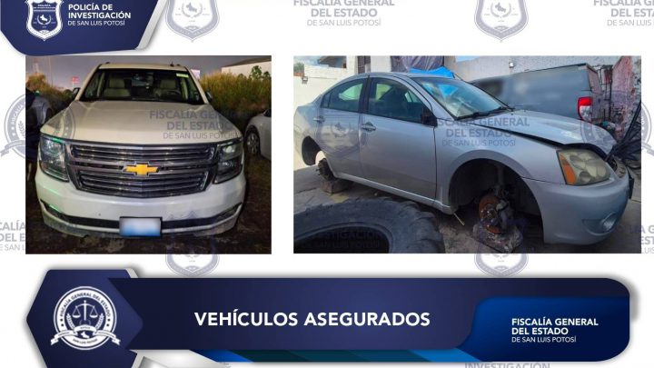 POLICÍA INVESTIGADORA ASEGURA DOS VEHÍCULOS EN LA CAPITAL POTOSINA