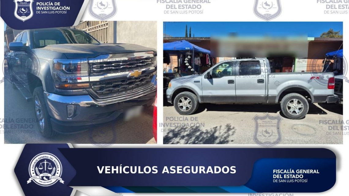 POLICÍA DE FGESLP ASEGURA DOS VEHÍCULOS EN LA ZONA MEDIA POTOSINA