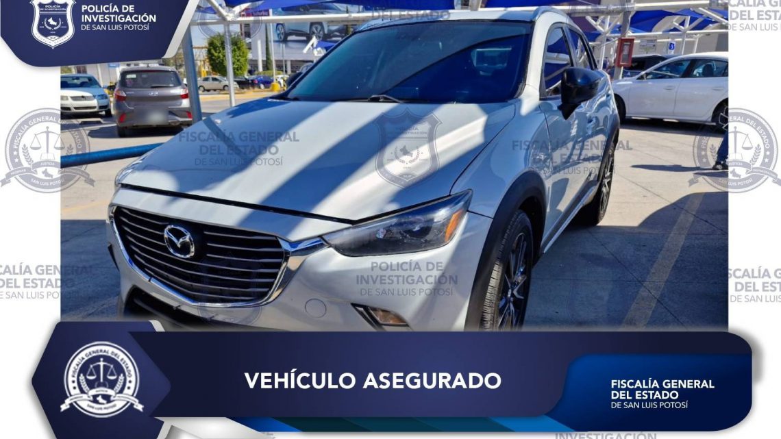 POLICÍA DE INVESTIGACIÓN ASEGURA VEHÍCULO CON REPORTE DE ROBO EN LA CAPITAL POTOSINA