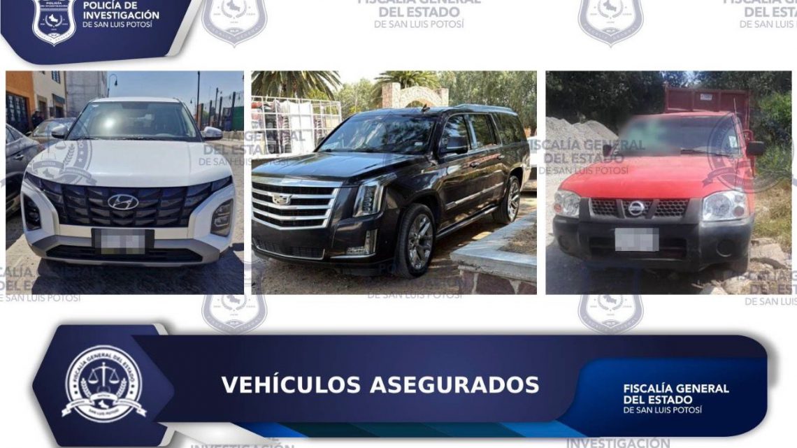 POLICÍA DE INVESTIGACIÓN ASEGURA TRES VEHÍCULOS EN DISTINTAS ZONAS DEL ESTADO POTOSINO