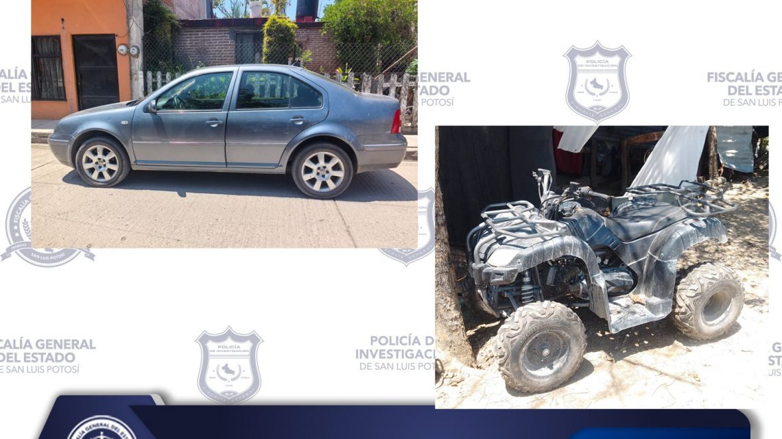 RECUPERA FISCALÍA POTOSINA DOS VEHÍCULOS CON REPORTE DE ROBO EN DISTINTOS MUNICIPIOS DEL ESTADO