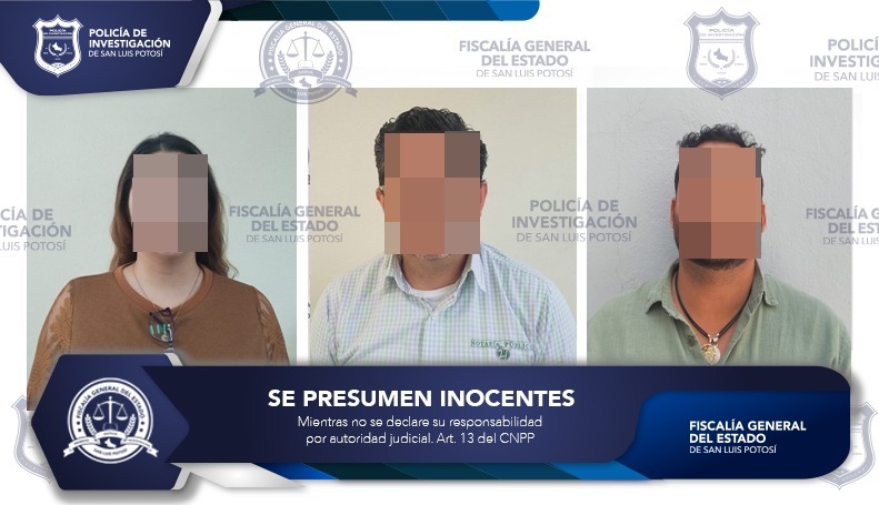 CAPTURA FGESLP A TRES PERSONAS POR ROBO MILLONARIO EN LA CAPITAL POTOSINA