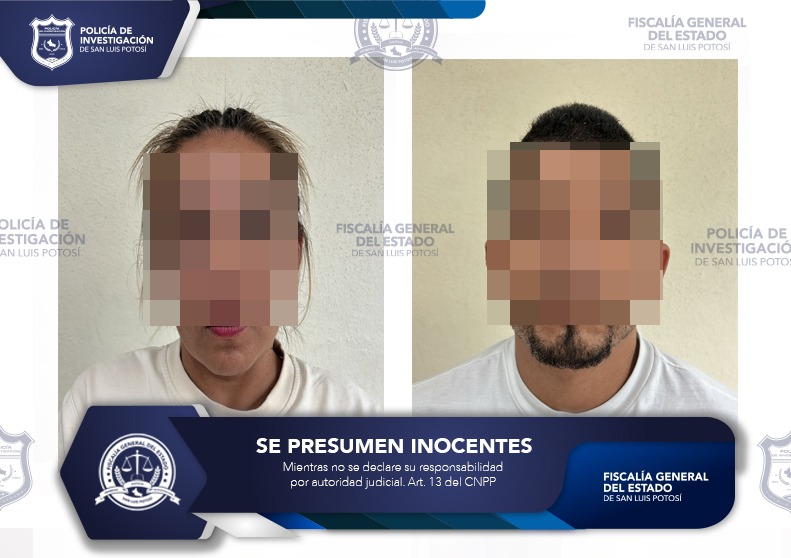 EN LA CIUDAD DE SLP, FISCALÍA DETUVO A UNA MUJER Y UN HOMBRE SEÑALADOS DE DESAPARICIÓN COMETIDA POR PARTICULARES