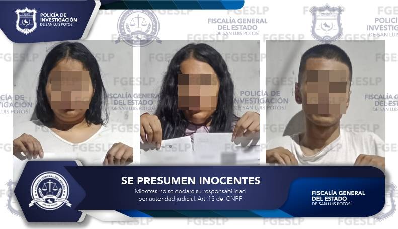 FISCALÍA POTOSINA APREHENDE A TRES PRESUNTOS RESPONSABLES DE ASALTO A FARMACIA EN LA CAPITAL POTOSINA